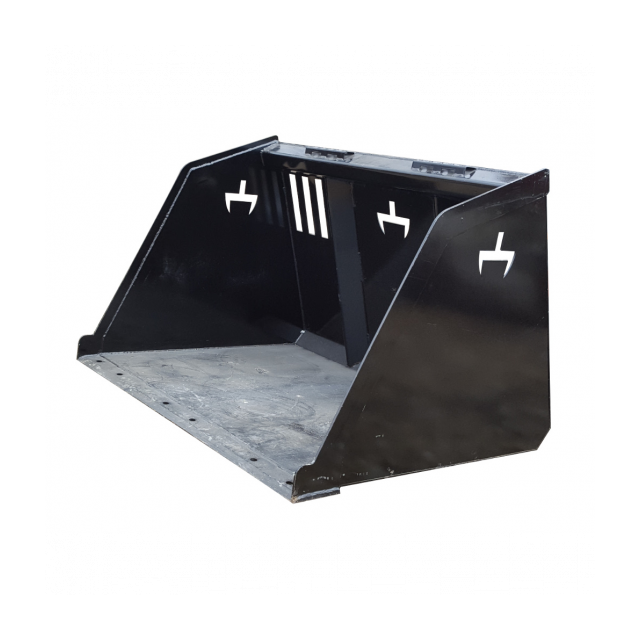 48" High capacity bucket, w/ universal mini skid quick attach